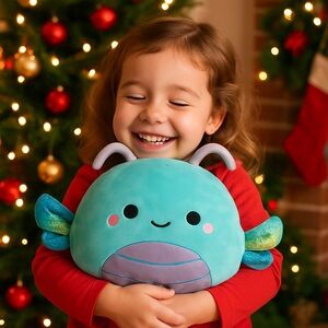 Squishmallows Official Heather the Dragonfly Teal Sparkle Wings 12" Soft Plush